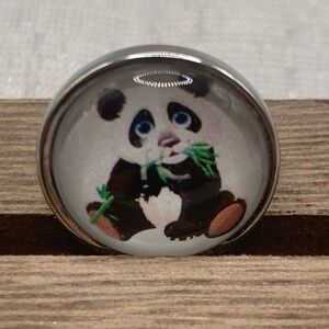 💗PANDA BEAR - Snap Button Charm - 18mm/20mm - Made in the USA